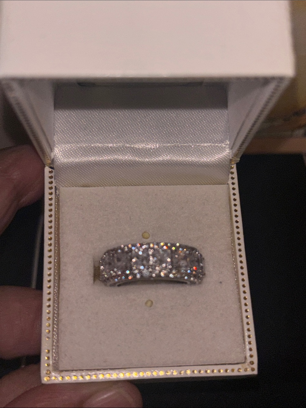 Women's Silver Multi-Stone Sparkling Band - Clear CZ Accent